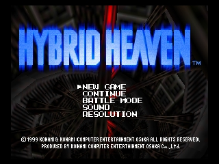 Hybrid Heaven title screen for Nintendo 64
